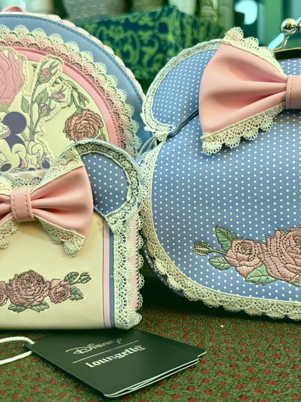 Loungefly Disney Minnie Floral & Lace 3-Piece Set NWT Backpack Wallet Bag